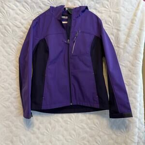 Free tech purple hooded windbreaker full zip hiking outdoor weather resistant
